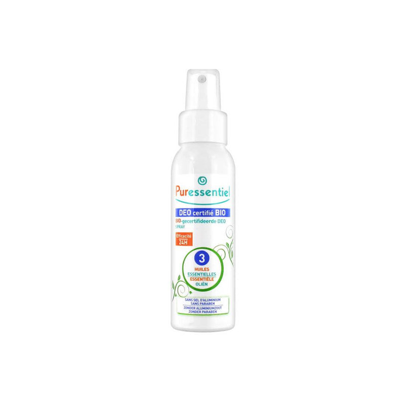 Puressentiel Certified Organic Deodorant Spray with 3 Essential Oils - Skin Society {{ shop.address.country }}