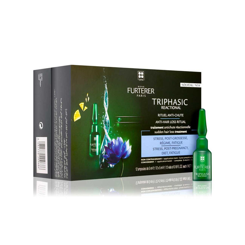 René Furterer Triphasic Reactional Sudden Hair Loss Treatment - Pack of 12 Ampoules - Skin Society {{ shop.address.country }}