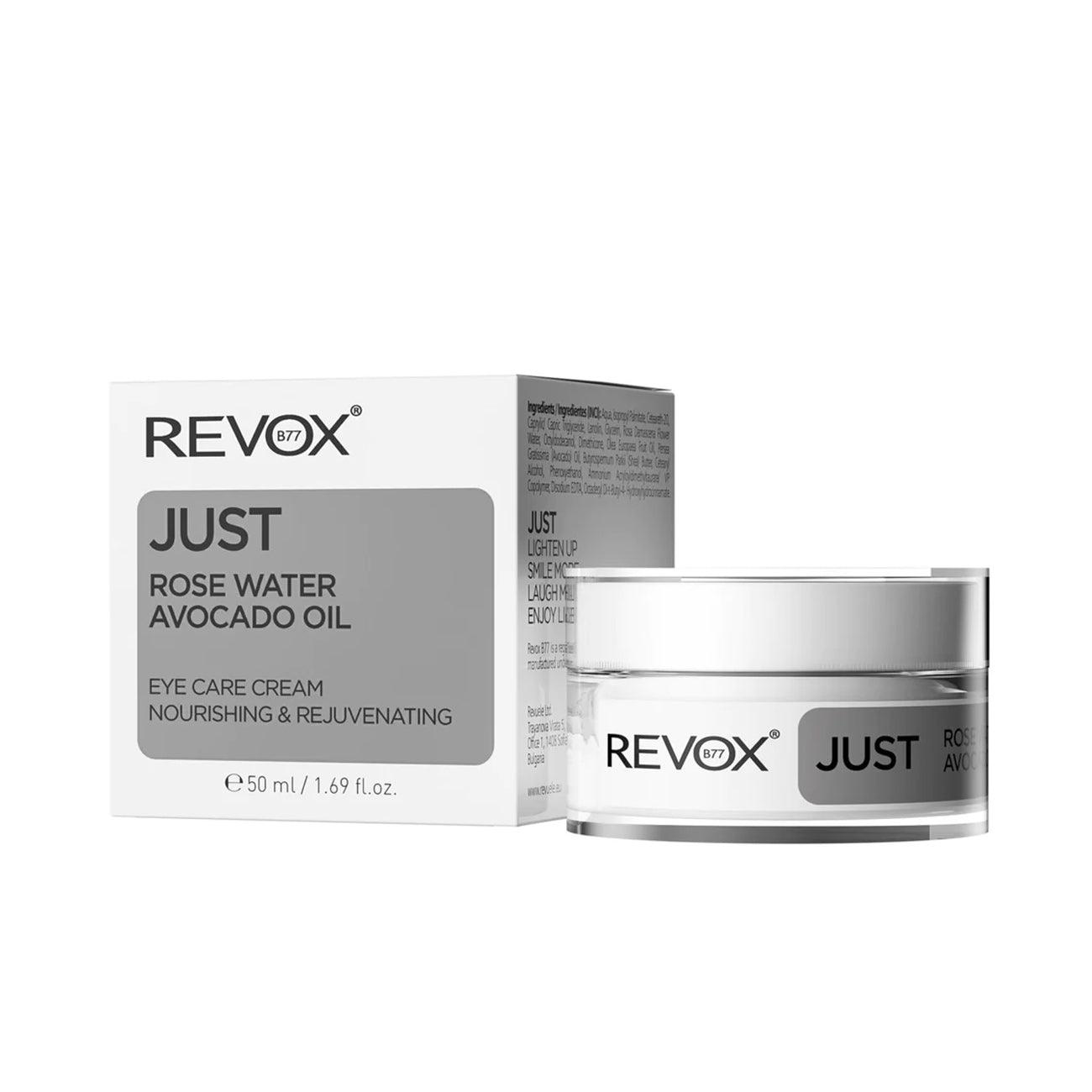 Revox B77 JUST Rose Water Avocado Oil Eye Care Cream - Skin Society {{ shop.address.country }}