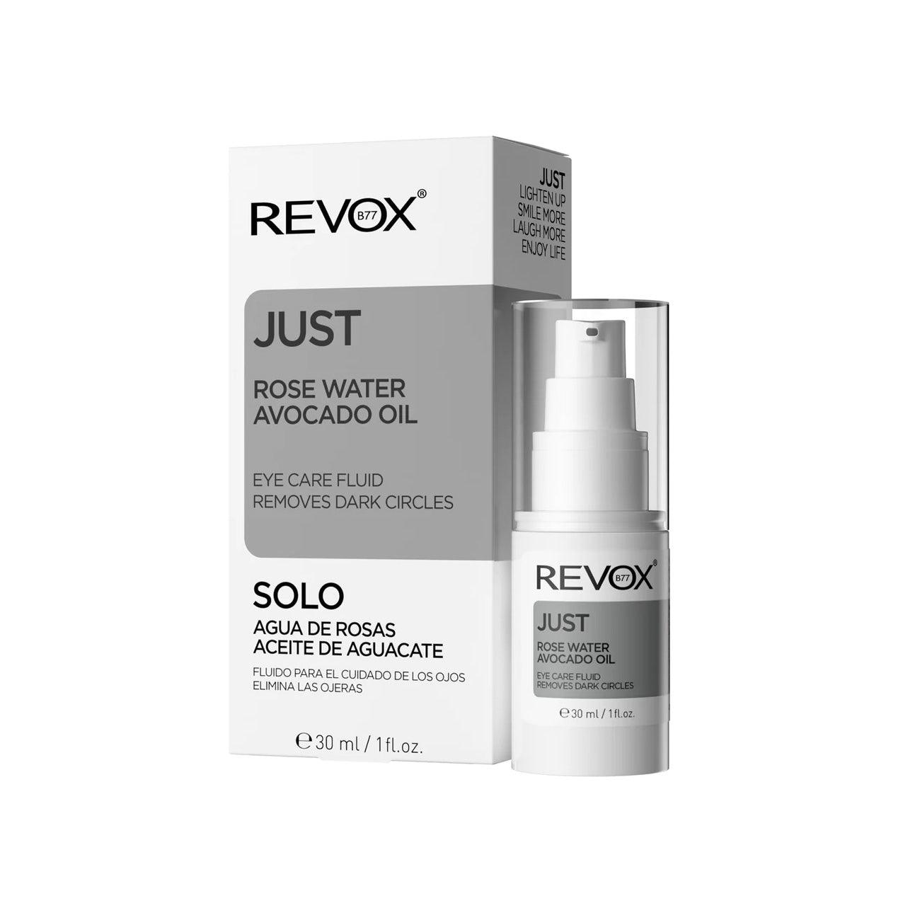 Revox B77 JUST Rose Water Avocado Oil Eye Care Fluid - Skin Society {{ shop.address.country }}