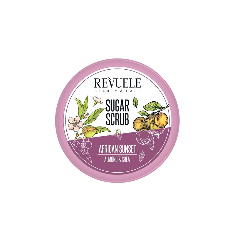 Revuele Sugar Scrub Almond & Shea - African Sunset - Skin Society {{ shop.address.country }}