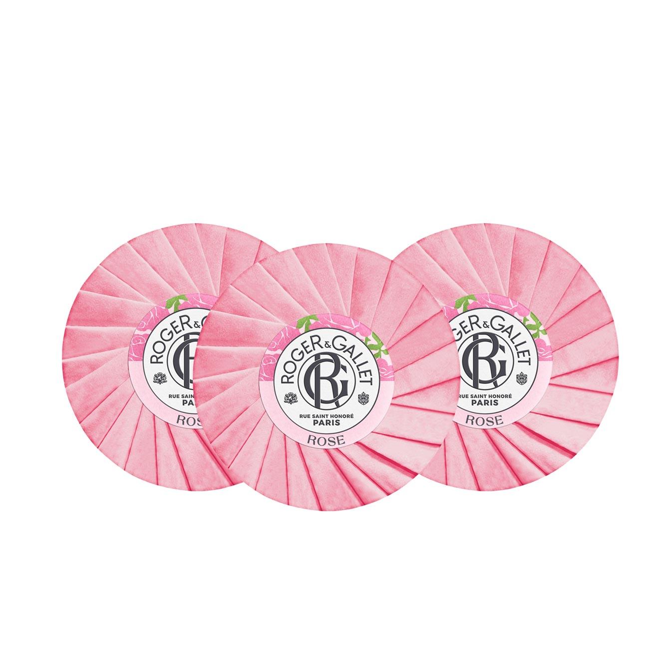 Roger & Gallet Rose Wellbeing Soaps Set - Skin Society {{ shop.address.country }}