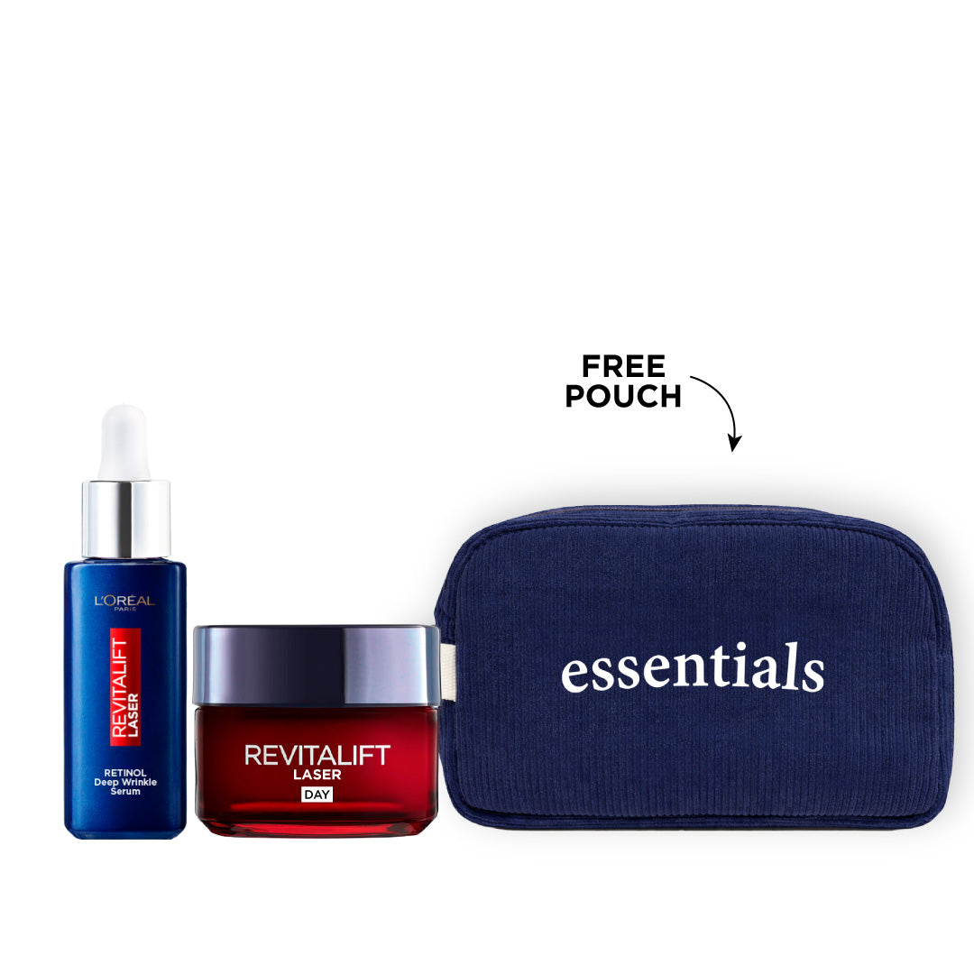 Revitalift Laser X3 Triple Action Anti-Aging Day Cream & Revitalift Laser Retinol Deep Wrinkle Night Serum Duo