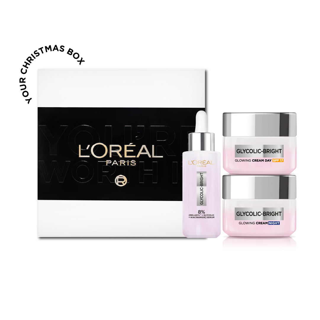 L’Oréal Paris Glycolic Bright Serum & Glycolic Bright Day Cream & Glycolic Bright Night Cream Trio