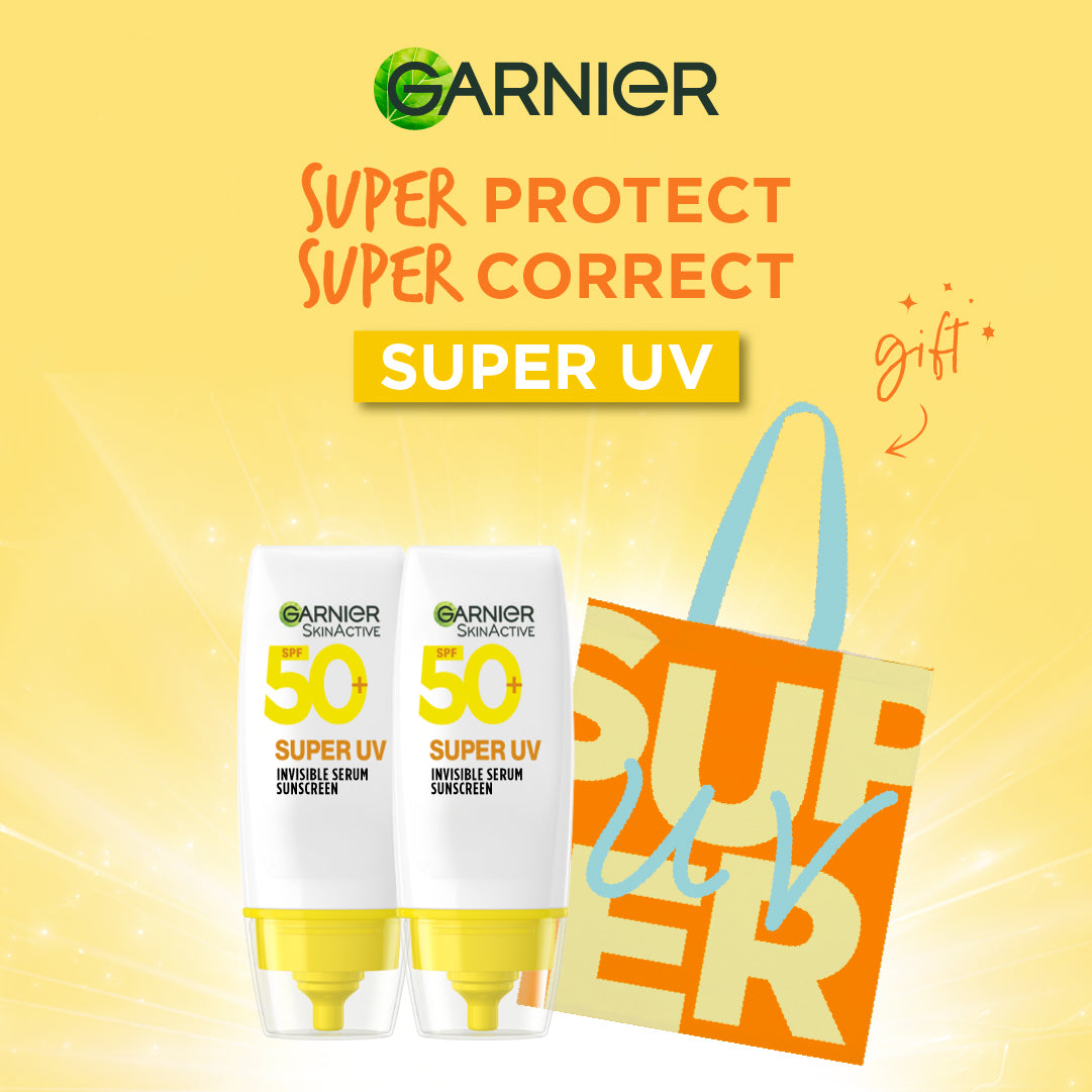Garnier SPF 50 Super UV Invisible Serum Sunscreen Duo Get Gift