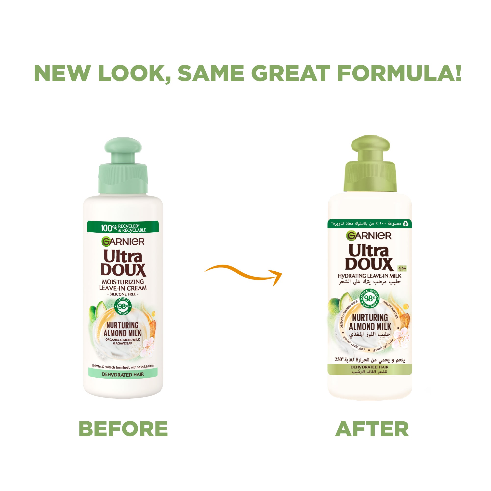 Garnier Ultra Doux Nourishing Almond Milk Leave In Conditioning Cream for Dehydrated Hair