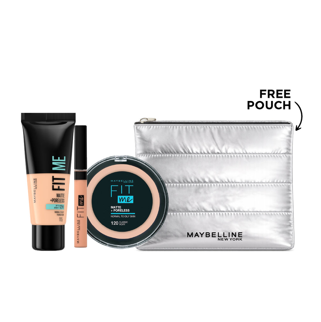 Fit Me: Perfect Matte Powder & Flawless Fit Me Concealer &  Fit Me Matte Liquid Foundation Trio