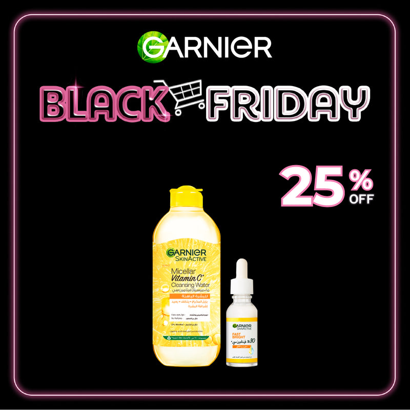 Garnier Fast Bright Vitamin C Serum & Micellar Water Facial Brightening Cleanser Duo