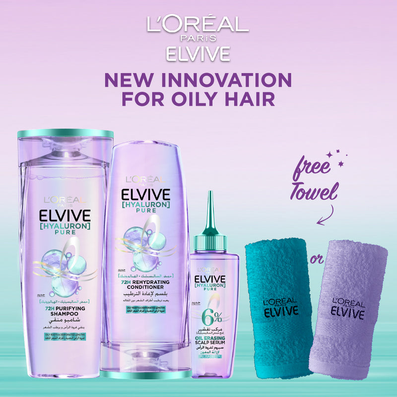 L’Oréal Paris Elvive Hyaluron Pure Purifying Shampoo & Conditioner & Oil Trio