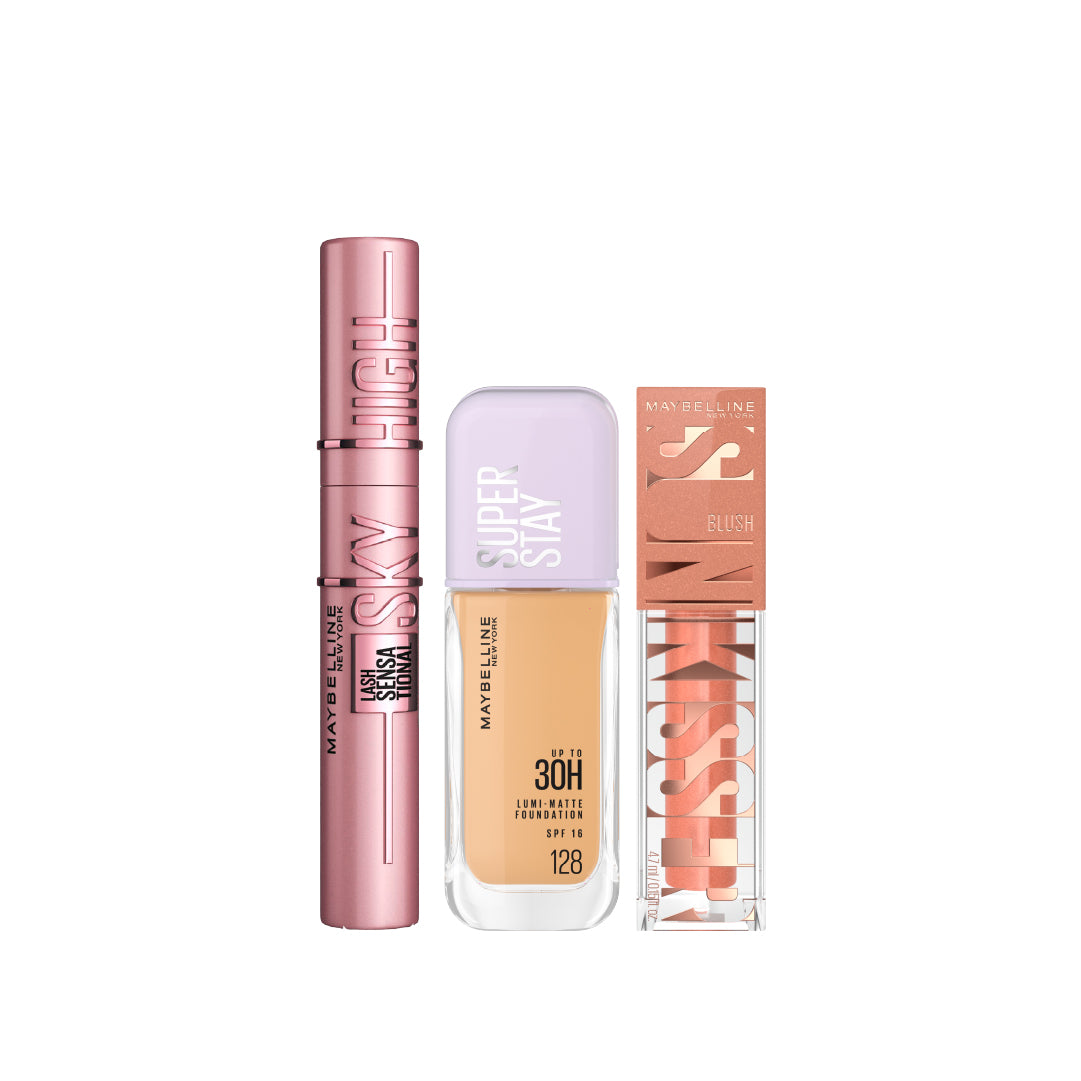 Lumi-Matte Light As Air Foundation & Sunkisser Matte Liquid & Lash Sensational Sky High Mascara Offer