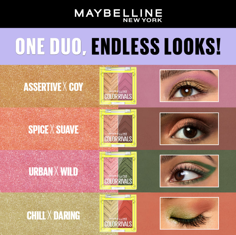 Maybelline New York Color Rivals Eyeshadow Palette Duo | Skin Society ...