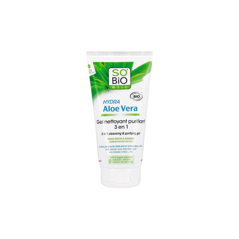 SO' BIO ETIC Hydra Aloe Vera Purifying Refreshing Cleansing Gel Bio - Skin Society {{ shop.address.country }}