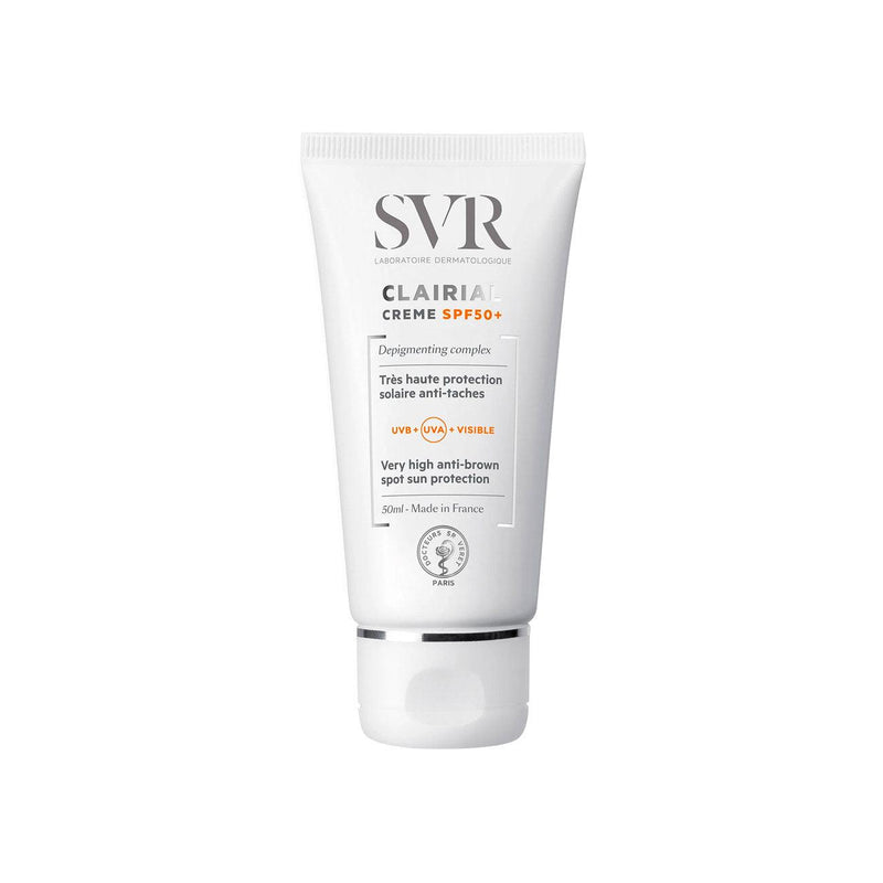 SVR Clairial Crème SPF50+ Very High Anti-Brown Spot Sun Protection - Skin Society {{ shop.address.country }}