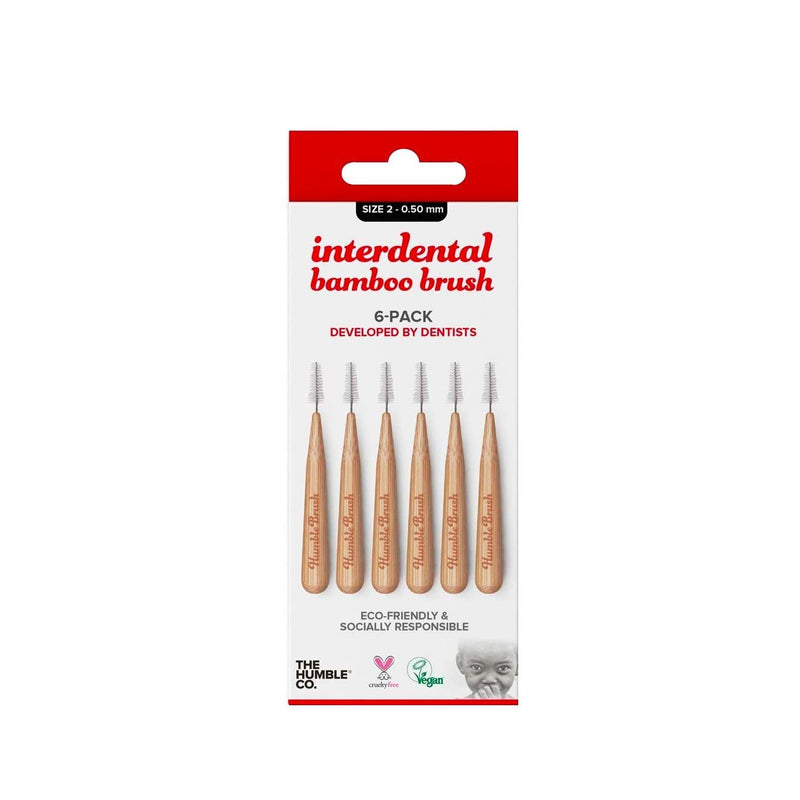 The Humble Co. Interdental Bamboo Brush - Pack of 6 - 2 (0.50mm) - Skin Society {{ shop.address.country }}