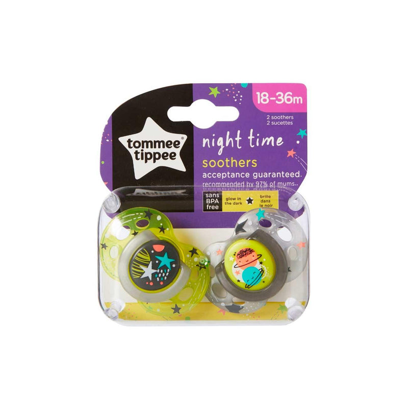 Tommee Tippee Night Time Soother 18-36M -Pack of 2 - Skin Society {{ shop.address.country }}