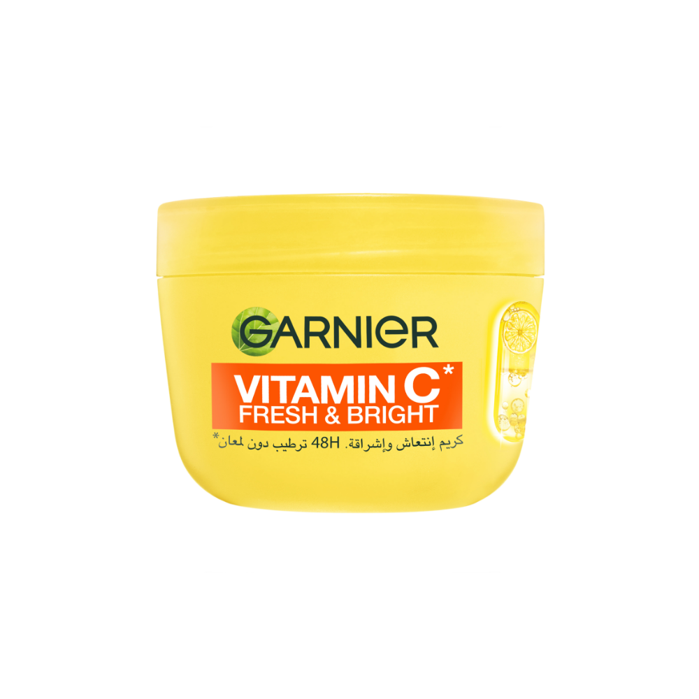 Garnier Vitamin C Fresh & Bright Cream. Hydration, 48H Oil Free Hydration - 4% [Vitamin C* + Niacinamide] - Cruelty Free International & Vegan