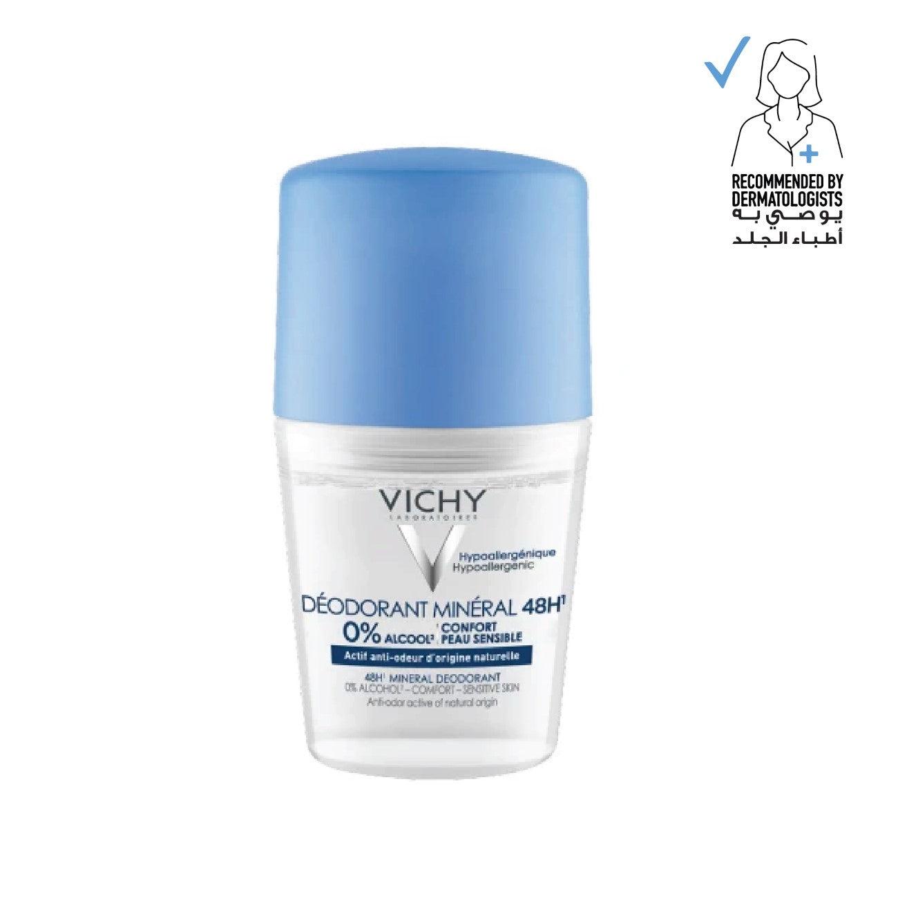 Vichy 48H Mineral Deordorant Roll-On - Skin Society {{ shop.address.country }}