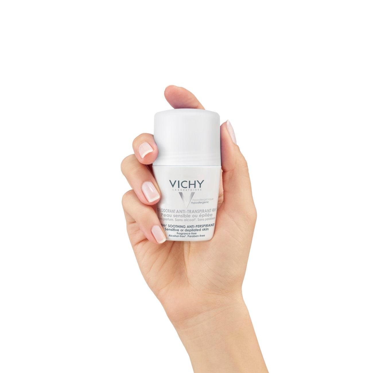 Vichy 48H Soothing Anti-Perspirant Roll-On - Sensitive or Depilated Skin - Skin Society {{ shop.address.country }}