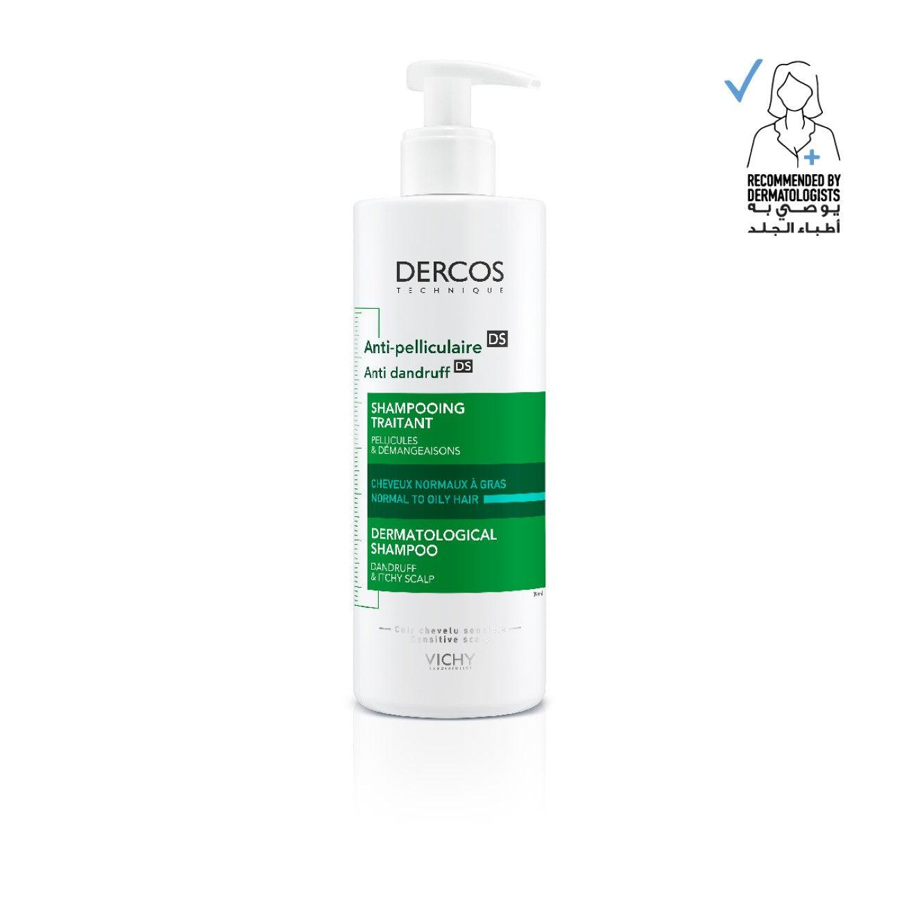 Vichy Dercos Anti-Dandruff DS Advanced Action Shampoo - Normal to Oily Hair - Skin Society {{ shop.address.country }}