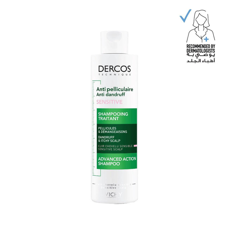 Vichy Dercos Anti-Dandruff Sensitive Advanced Action Shampoo - Sensitive Scalp - Skin Society {{ shop.address.country }}