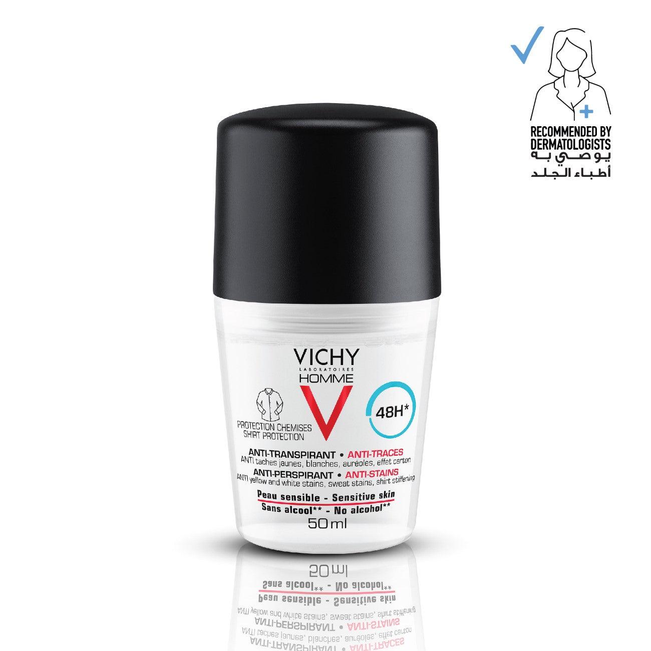 Vichy Vichy Homme 48H Anti-Perspirant Anti-Stains Deodorant - Skin Society {{ shop.address.country }}