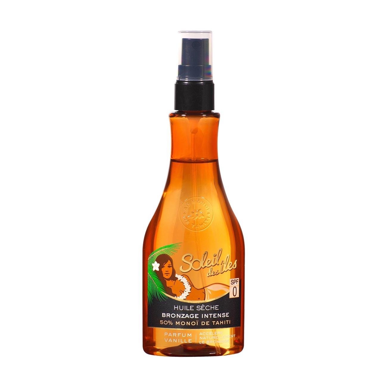 Soleil des îles Huile Sèche Bronzage Intense 50% Monoï de Tahiti Parfum Vanille SPF0 - Skin Society {{ shop.address.country }}