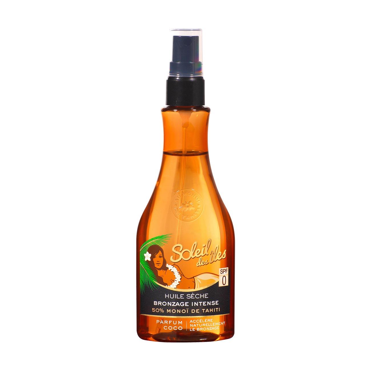 Soleil des îles Huile Sèche Bronzage Intense 50% Monoï de Tahiti Parfum Coco SPF0 - Skin Society {{ shop.address.country }}