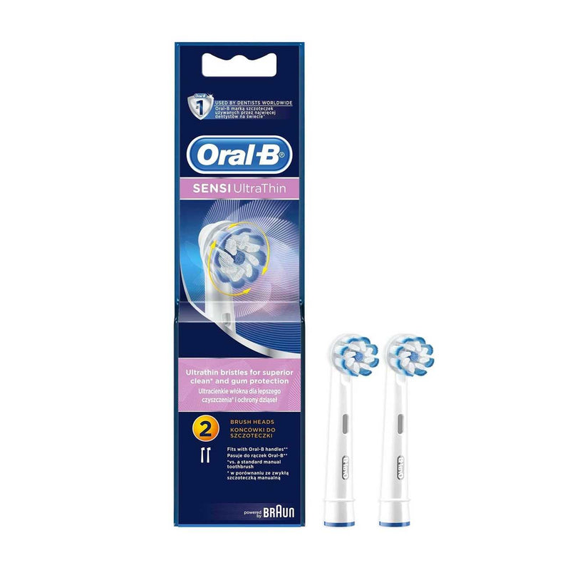 Braun Oral-B Sensi Ultra Thin Replacement Head - Pach of 2 - Skin Society {{ shop.address.country }}