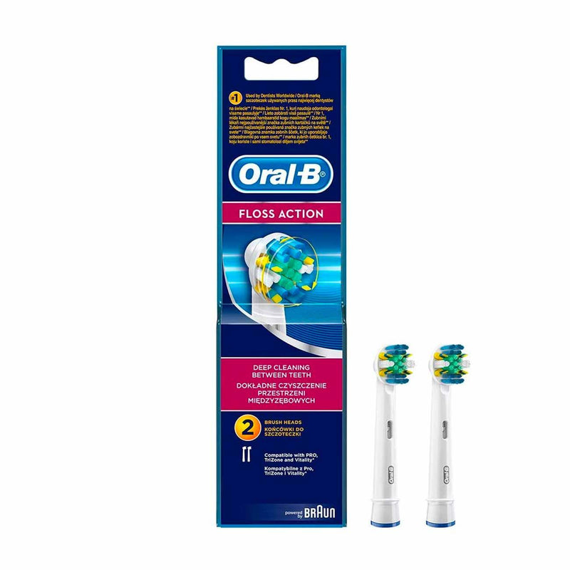 Braun Oral-B Floss Action Replacement Head - Pack of 2 - Skin Society {{ shop.address.country }}