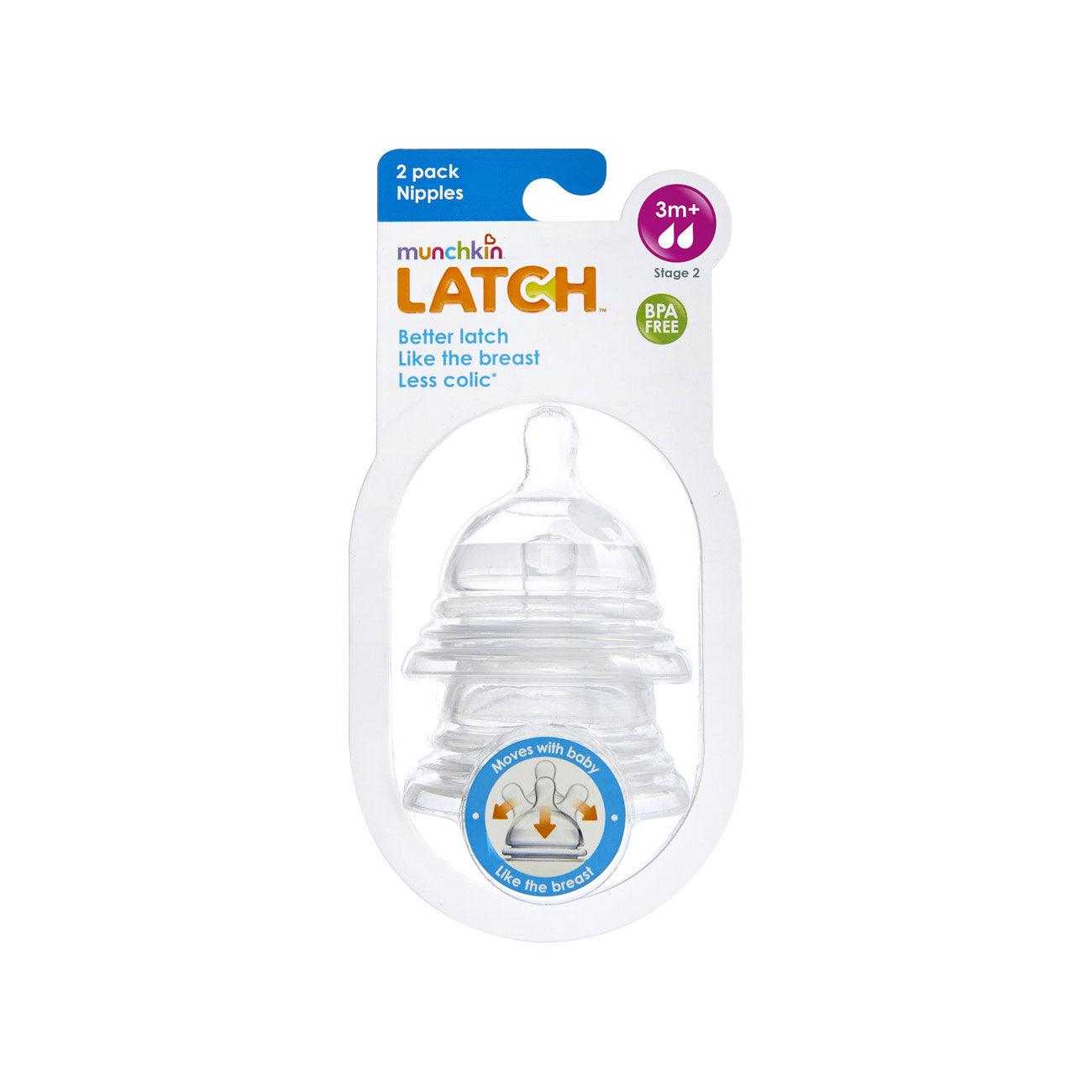 Munchkin Latch Bottle Nipple 3M+ - Pack of 2 - Skin Society {{ shop.address.country }}