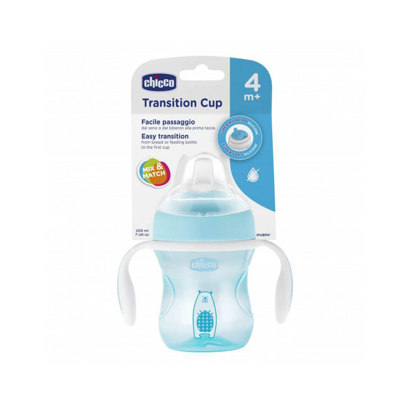 Chicco Silicone Spout Transition Cup 4m+ Blue - Skin Society {{ shop.address.country }}